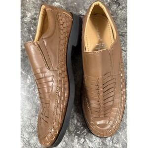 Irvine Park Men's Hurache Loafer Leather Slip on Shoe Brown Sz 9.5 W NWOT